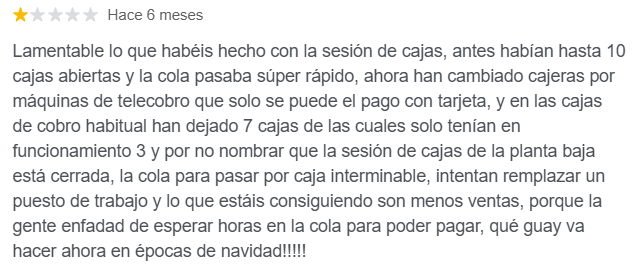 ¿Cajas de autopago o control de aduanas? 8 Reseñas negativas en Google sobre las cajas de autopago de Primark